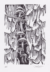 Fairy Ladder (linocut print)