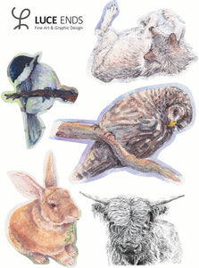 Sticker Sheet: Animals (set of 2)